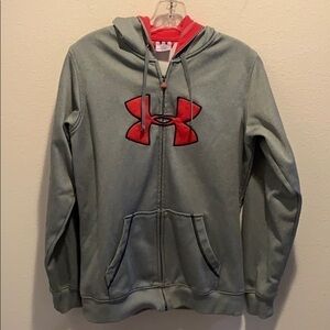 Under Armour Women’s Gray/Pink Polyester Hoodie M.​​​​​​​​​​​​​​​​​​​​